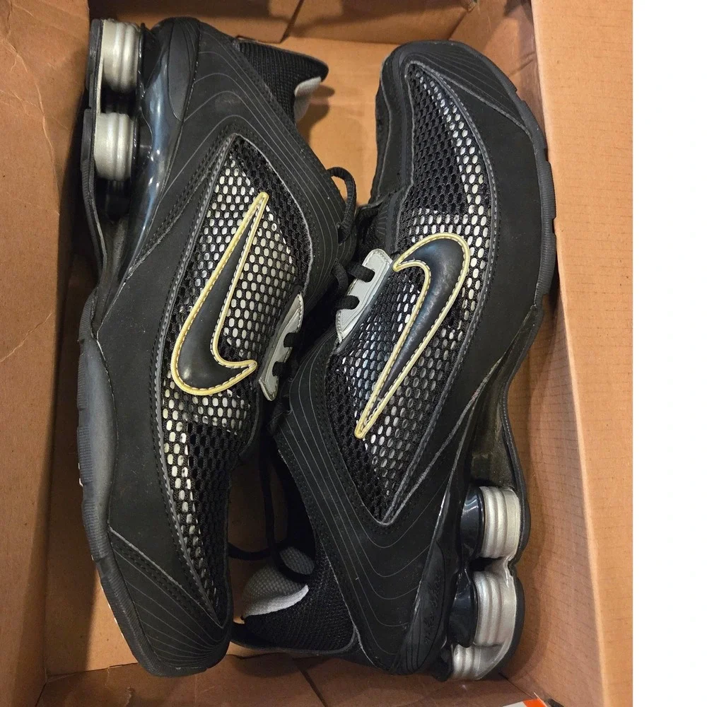 Nike Shox Turbo 8 Black Metallic Silver Gold 324924-002 Womens 9 Running Shoes